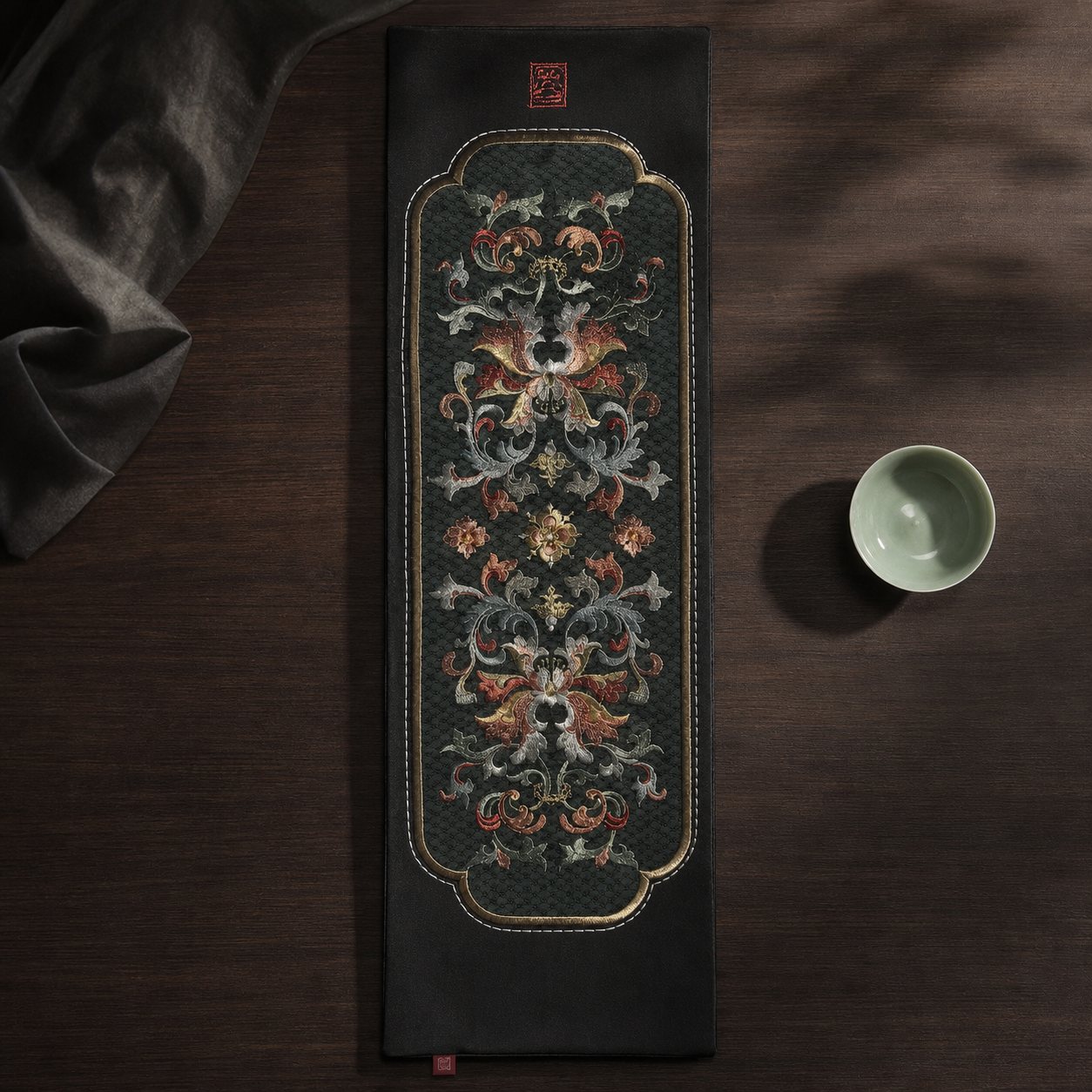 一品·刺绣茶席桌旗 YPCX-004｜产品图片简介与小额批发参考