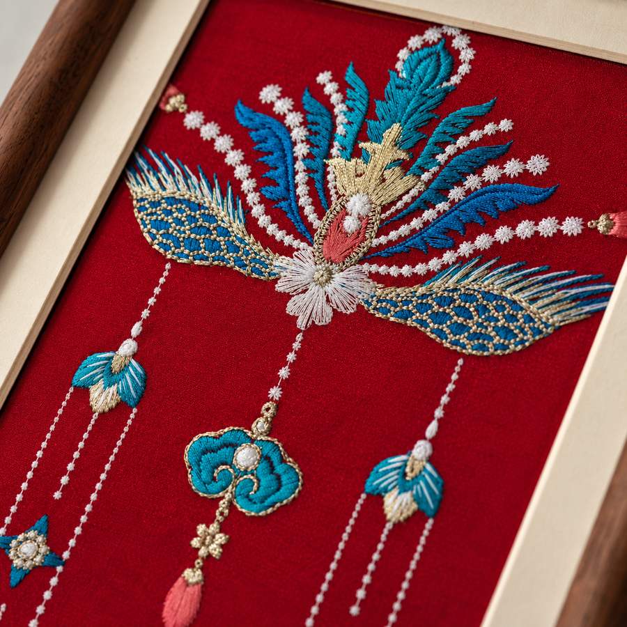 Heritage Embroidered Ornament #ypzx-001-8 detail 4