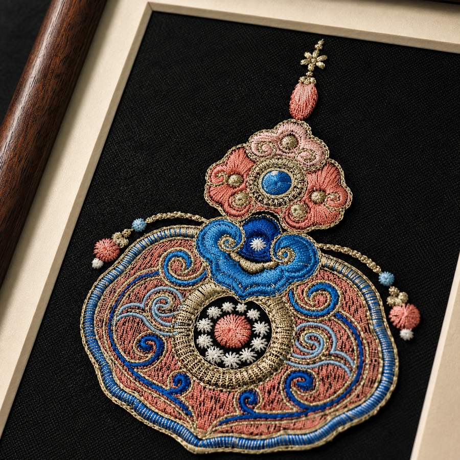 Heritage Embroidered Ornament #ypzx-007-8-2 detail 4