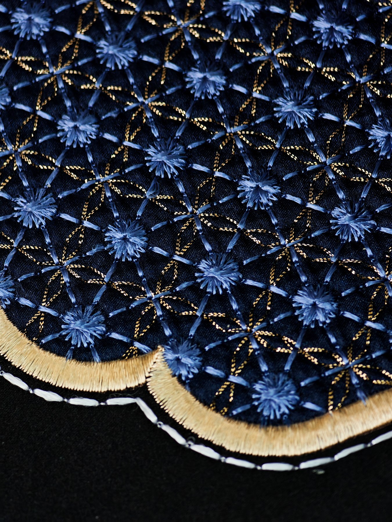 Testing silk, metallic thread and layered light