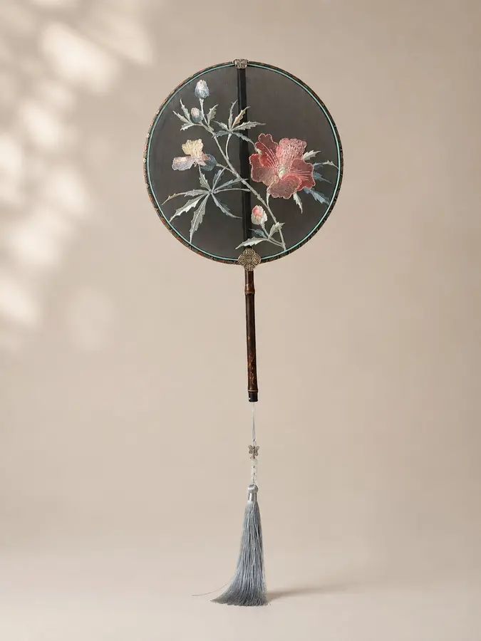 YIPIN Fine Fan | YPLS-006 | Pine Rhythm Hollyhock Fan