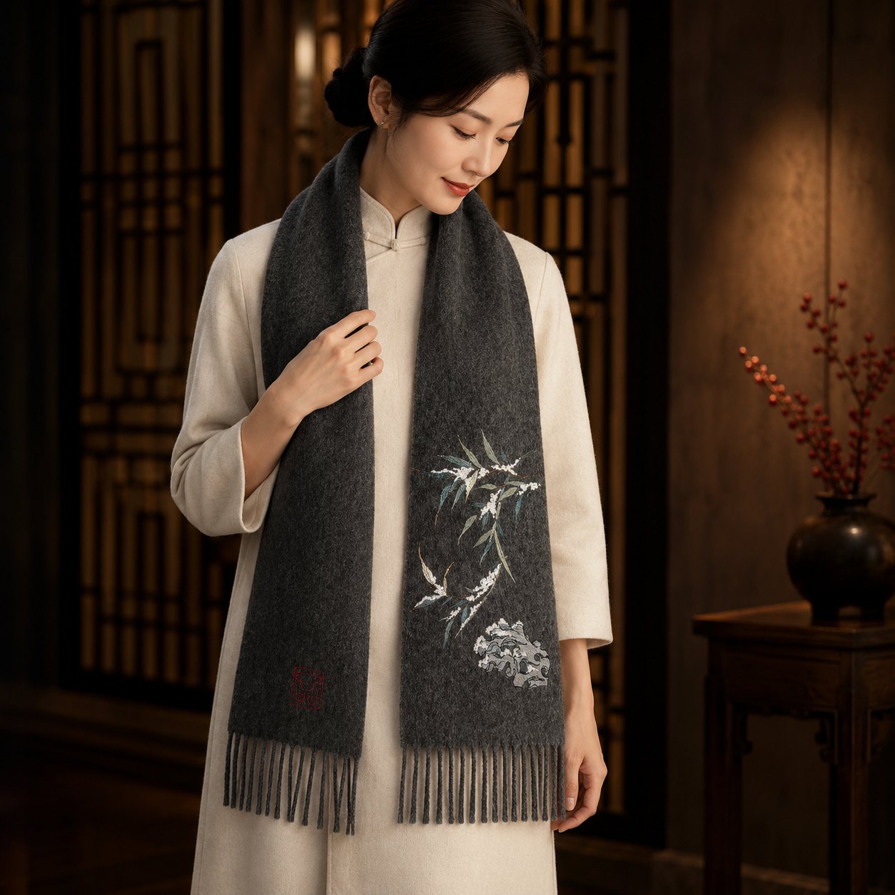 Embroidered Silk Accessory #qixiu-ypqx-003 detail 2