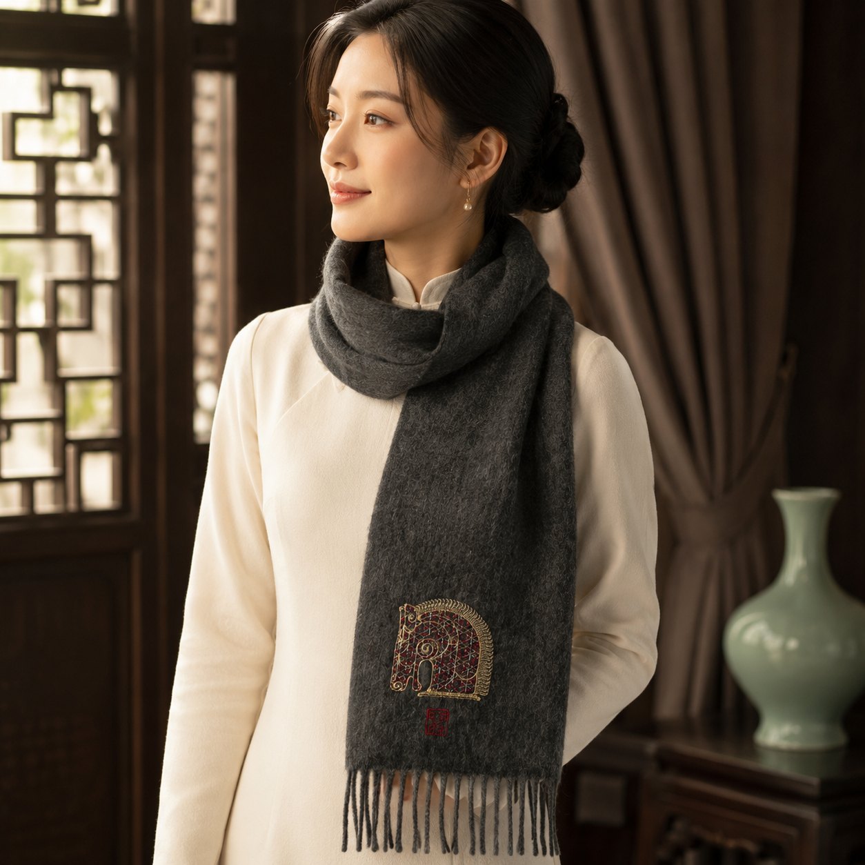 Embroidered Silk Accessory #qixiu-ypqx-009 detail 2