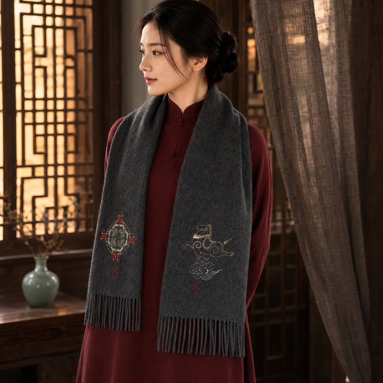 Embroidered Silk Accessory #qixiu-ypqx-015 detail 2