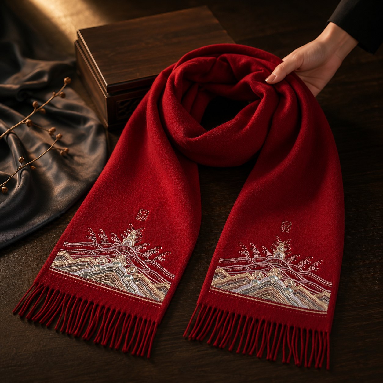 Embroidered Silk Accessory #qixiu-ypqx-017 detail 4