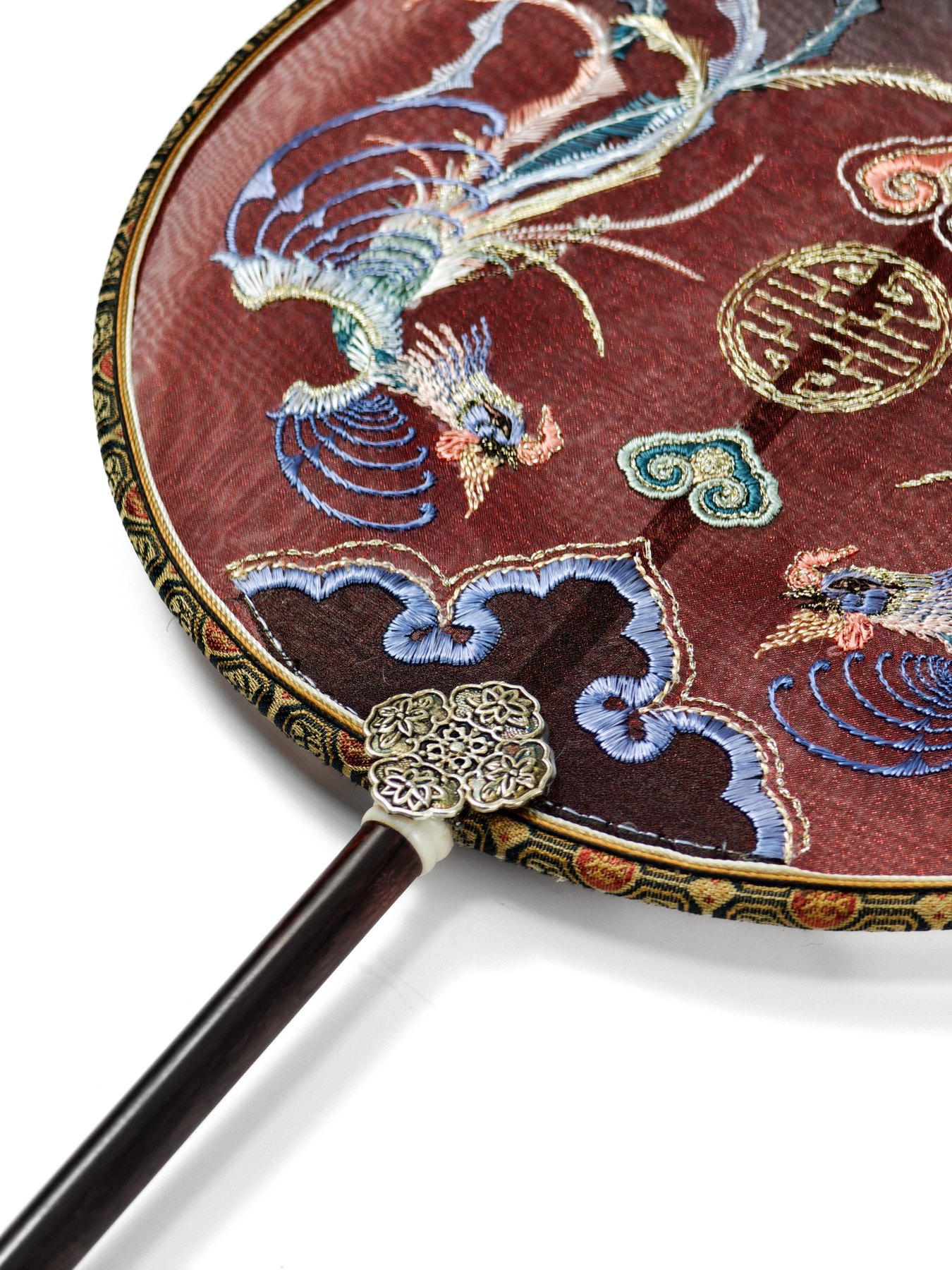 YIPIN Fine Fan | YPLS-008 | Auspicious Phoenix Wedding Fan, Round detail 3