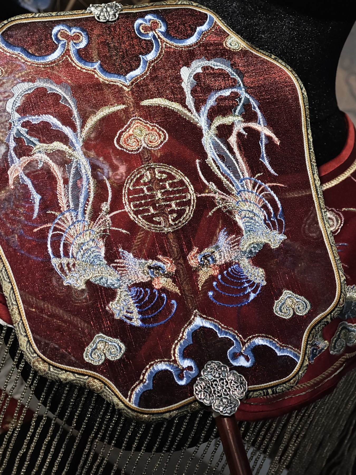 YIPIN Fine Fan | YPLS-008 | Auspicious Phoenix Wedding Fan detail 3