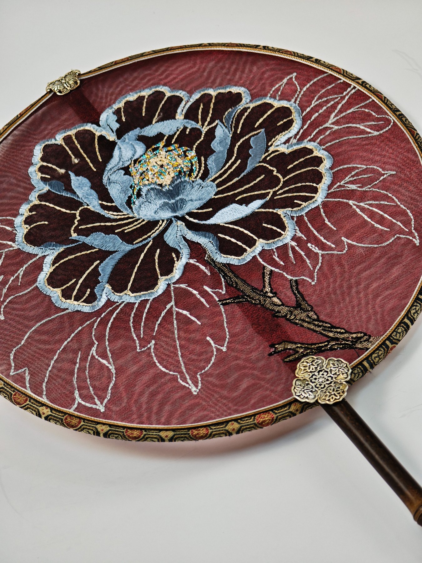 YIPIN Fine Fan | YPLS-009 | Peony Wedding Fan detail 6