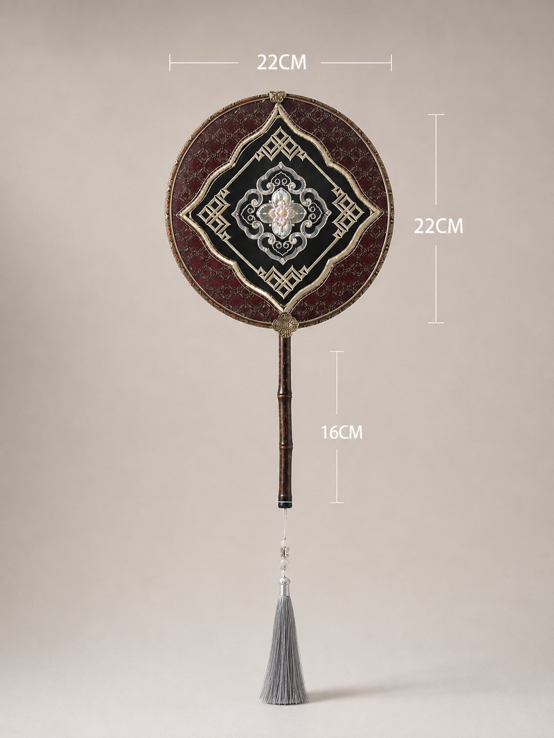 YIPIN Fine Fan | YPLS-011 | Ruyi Persimmon Motif Fan detail 2