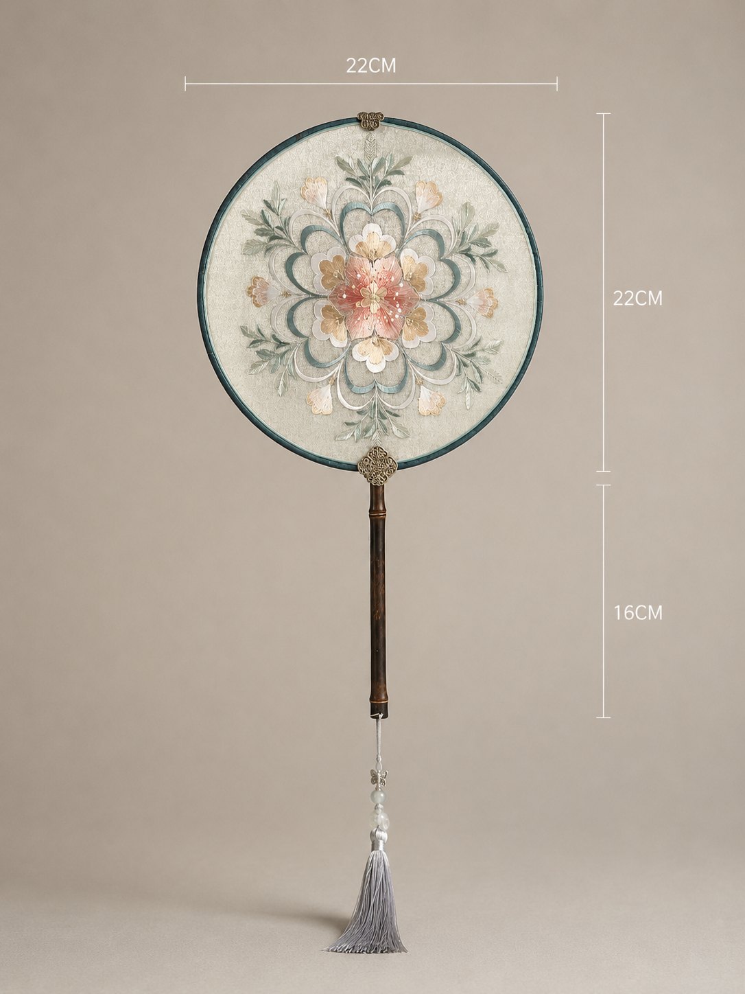 YIPIN Fine Fan | YPLS-012 | Dunhuang Baoxiang Floral Fan detail 2