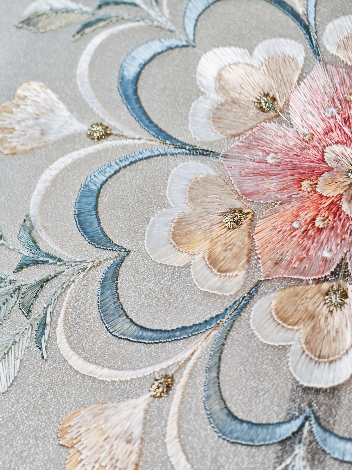 YIPIN Fine Fan | YPLS-012 | Dunhuang Baoxiang Floral Fan detail 4