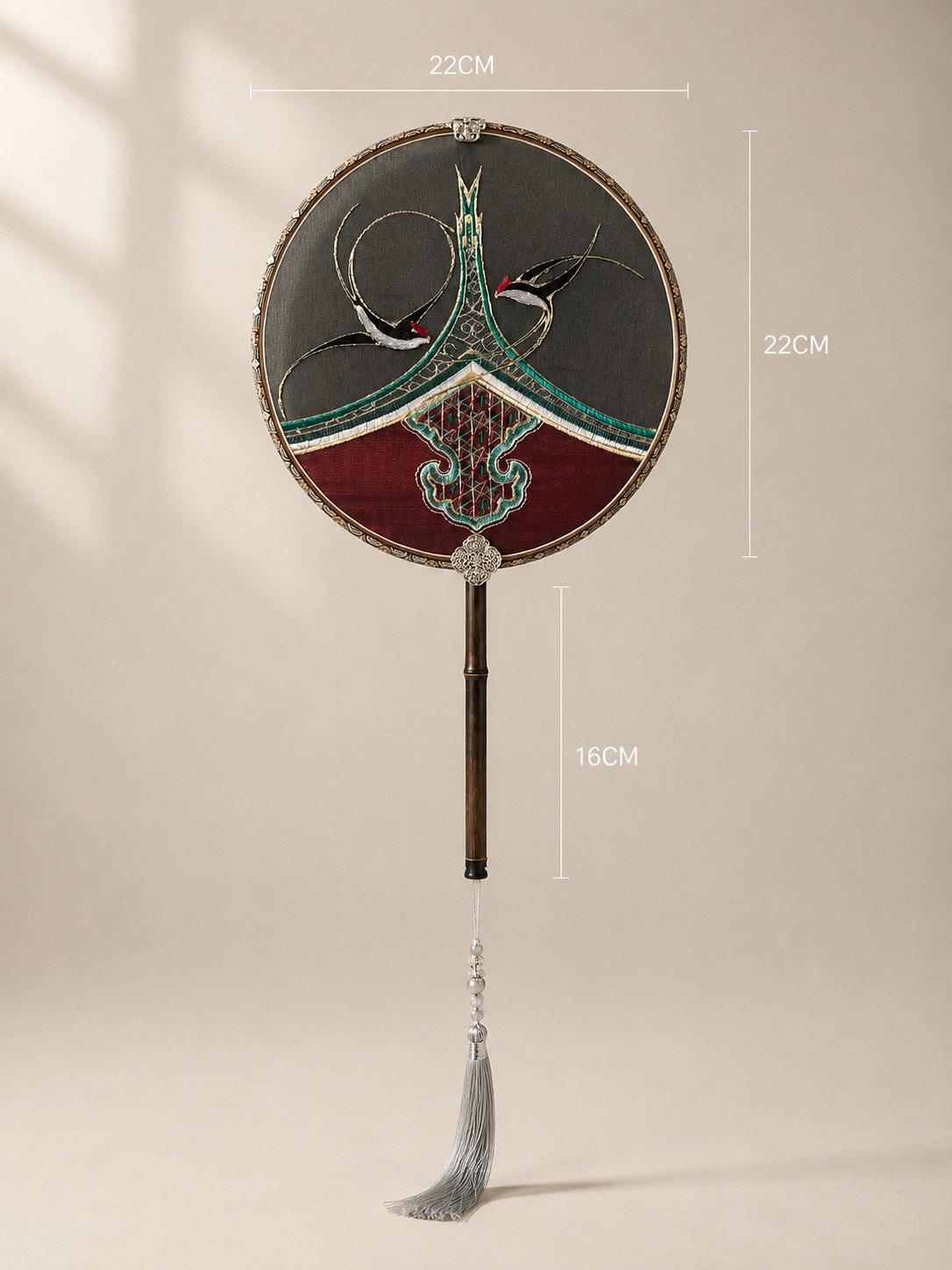YIPIN Fine Fan | YPLS-016 | Spring Swallows Mountain Fan detail 2