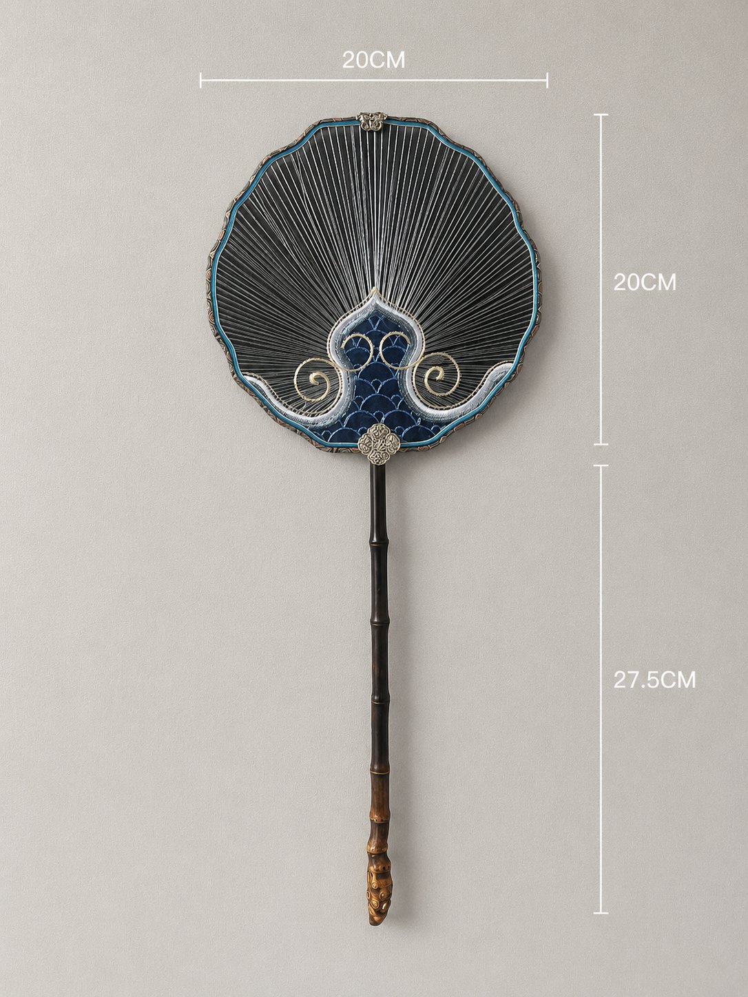 YIPIN Fine Fan | YPLS-018 | Premium Embroidered Fan detail 2