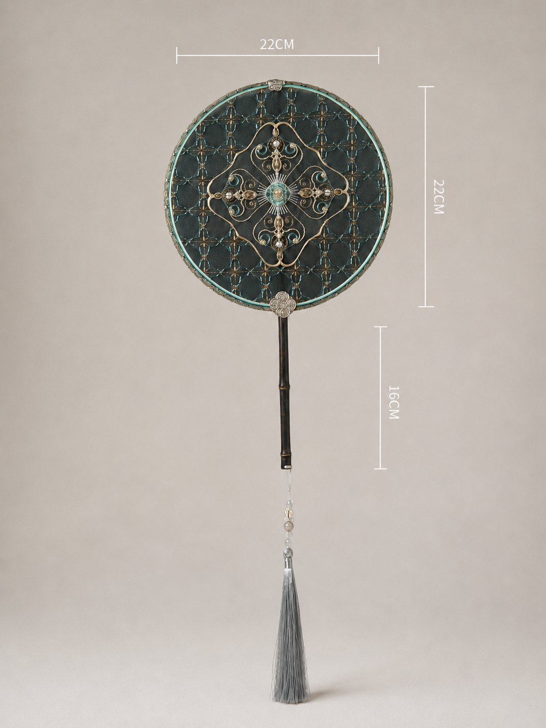 YIPIN Fine Fan | YPLS-024 | Ruyi Baoxiang Floral Fan detail 2