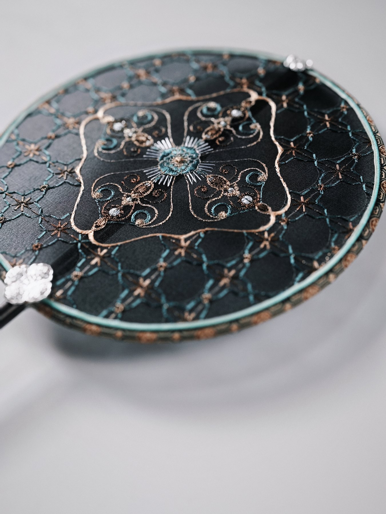 YIPIN Fine Fan | YPLS-024 | Ruyi Baoxiang Floral Fan detail 3